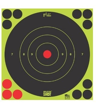 PROSHOT SPLATTER SHOT 8IN GREEN BULLSEYE TARGET - 30 QTY. PACK 8B-GREEN-30PK - Taurus Savings